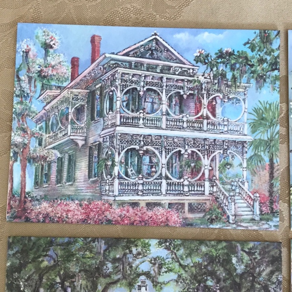 Sharon Saseen Vintage Cards Savannah Houses Unused - Picture 2 of 9